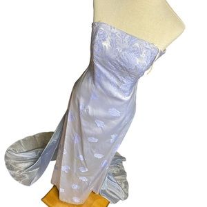 😍Beautiful Vintage Light Purple Strapless Prom Dress with a Small Train